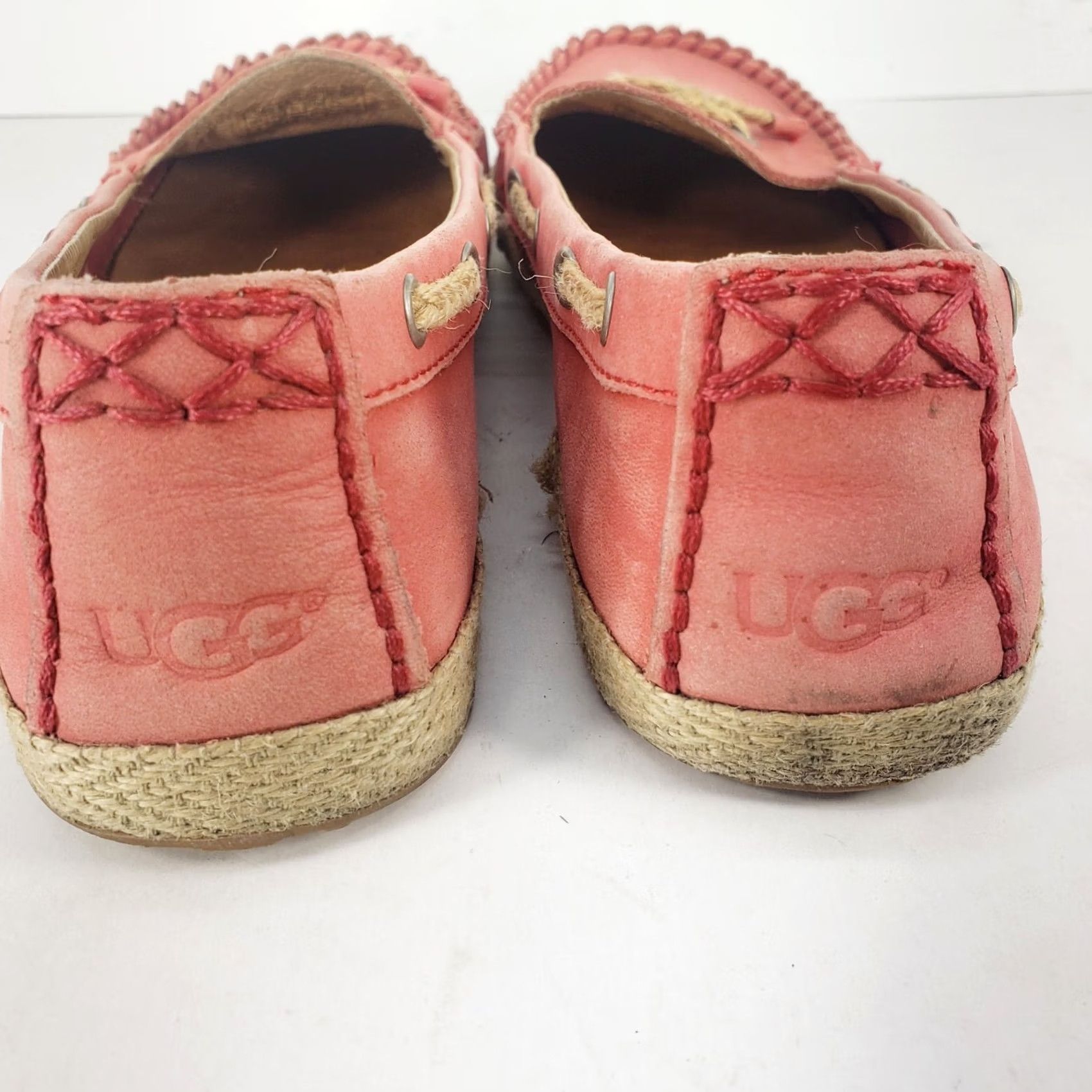 Ugg UGG Women's Salmon Loafers Chivon Flat Slip On Leather Pink Size 8M Casual Shoes - UGG Chivon Australia Theme Women Flat Shoe Size US 7 / IT 37 - 6 Thumbnail