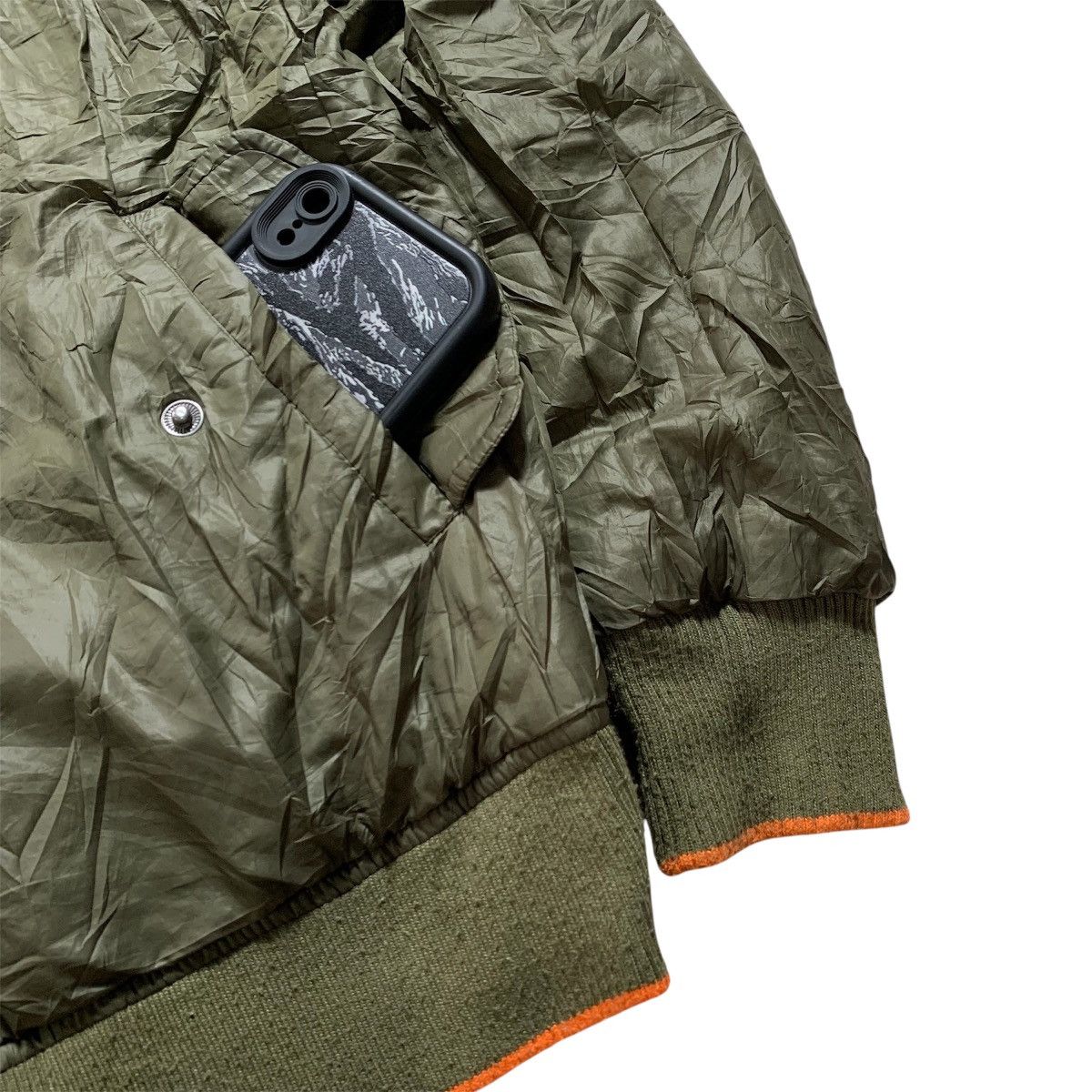 Diesel Reversible Diesel Bomber Jacket Black Green Army Reflective Size US L / EU 52-54 / 3 - 12 Thumbnail
