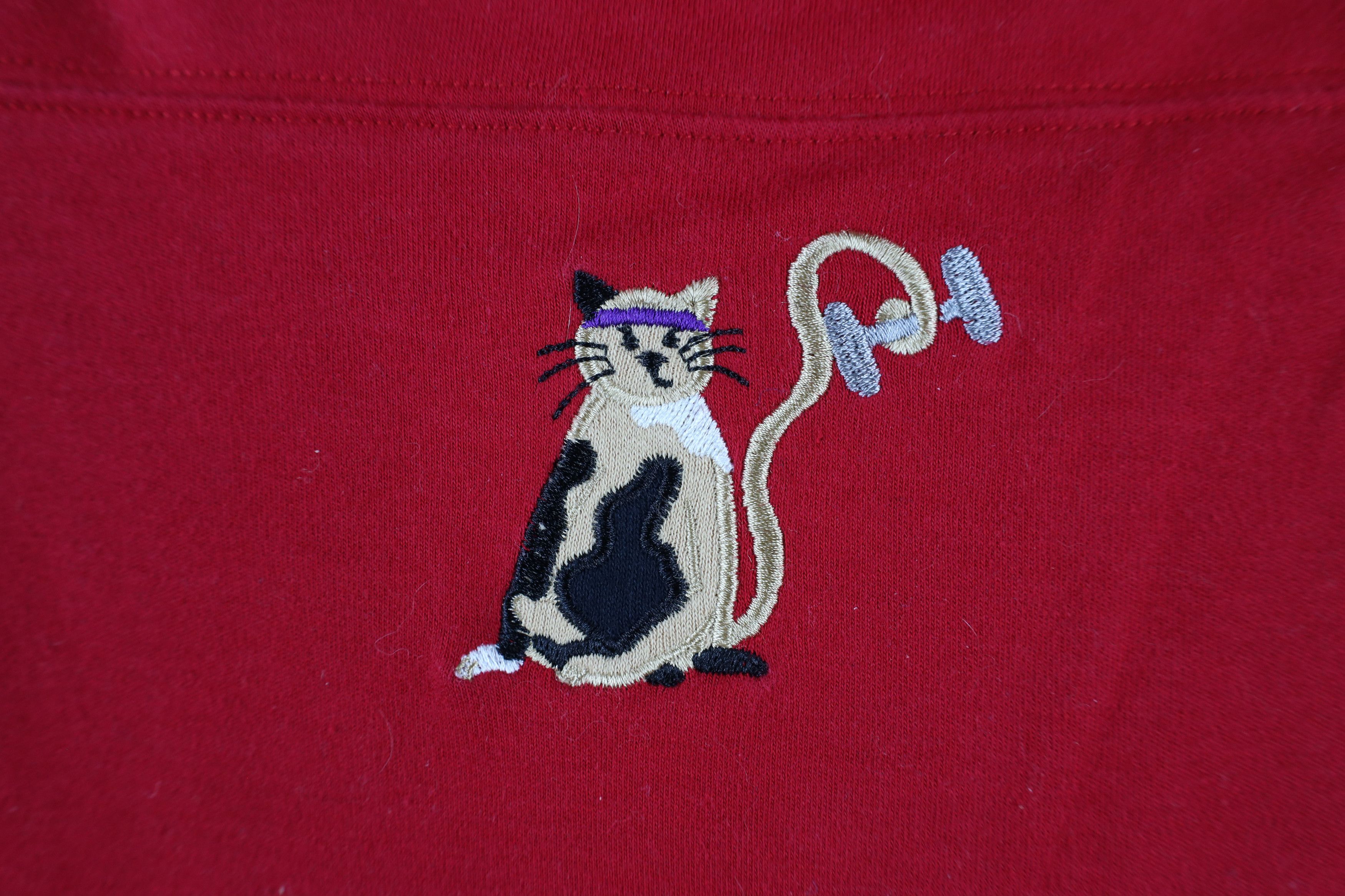 Vintage Vintage 90s Streetwear Cat Kitten Gym Full Zip Sweatshirt Size M / US 6-8 / IT 42-44 - 9 Thumbnail