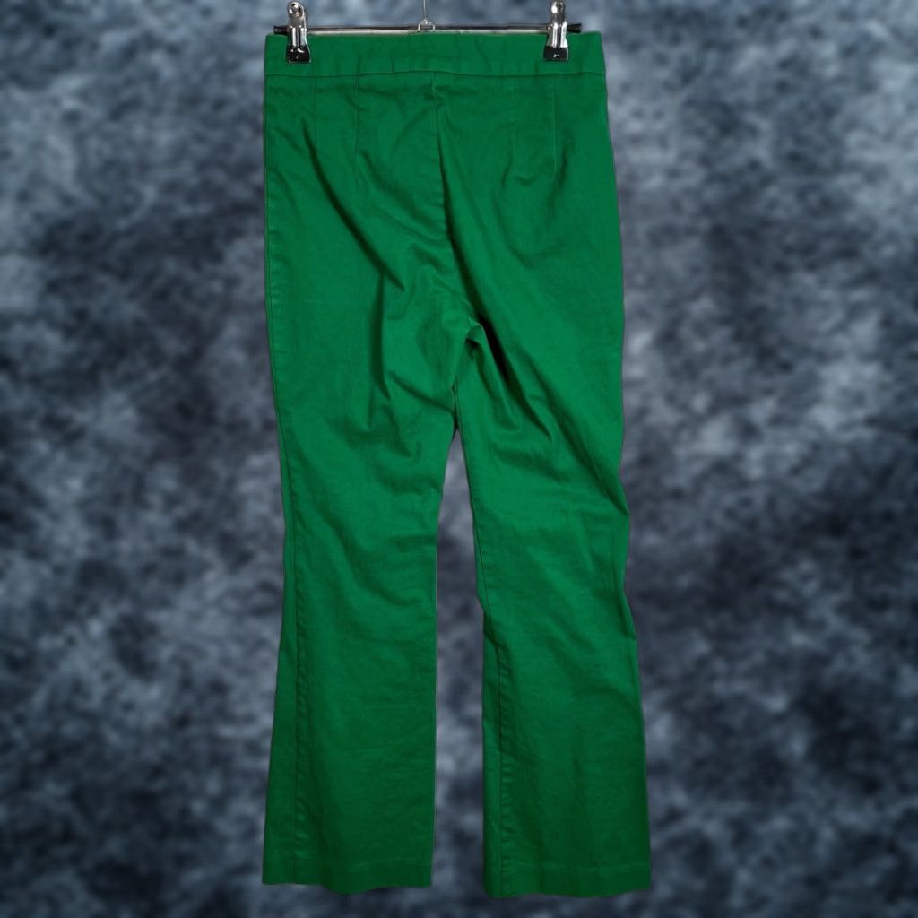 Mango Mango MNG Womens Flared Pants Size 2 Green Cotton Blend Size 26" / US 2 / IT 38 - 1 Thumbnail
