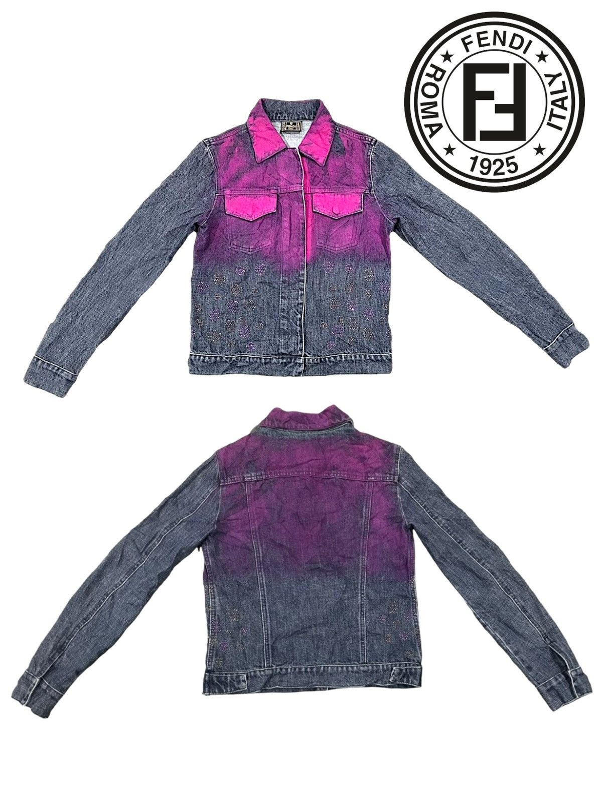 Fendi Electric Splattered Rare Denim Jacket