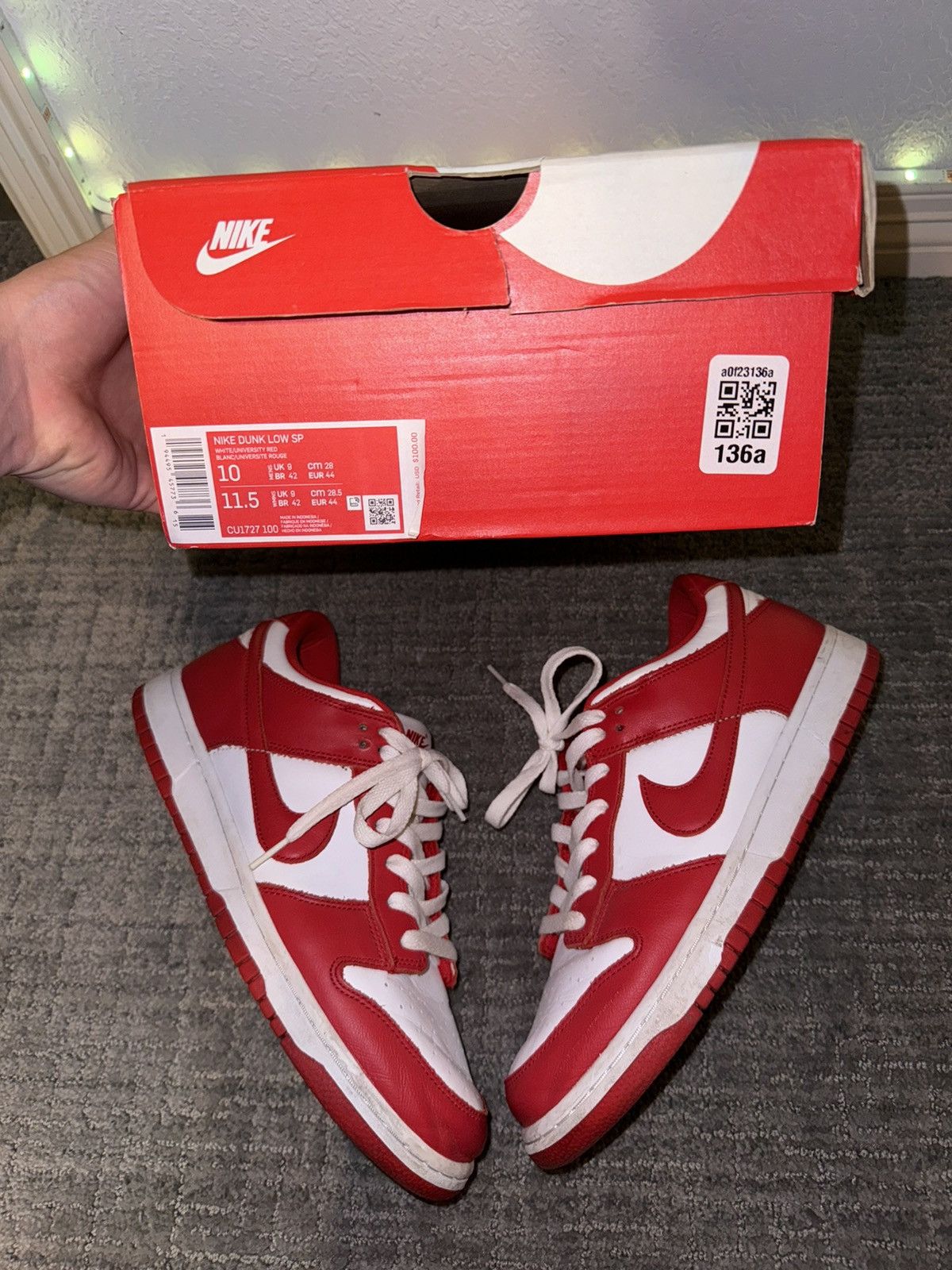 Nike Nike Dunk Low St. John’s (Red) Size US 10 / EU 43 - 7 Thumbnail