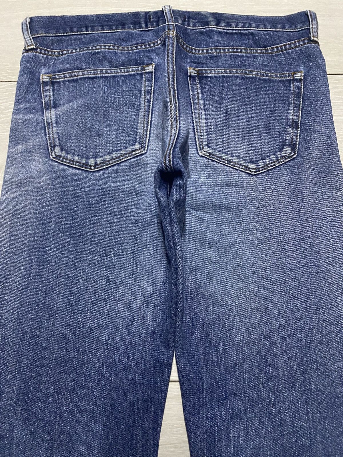 Uniqlo JAPANESE Uniqlo Selvedge Faded Wash Distressed Slim Jeans Size US 33 - 4 Thumbnail