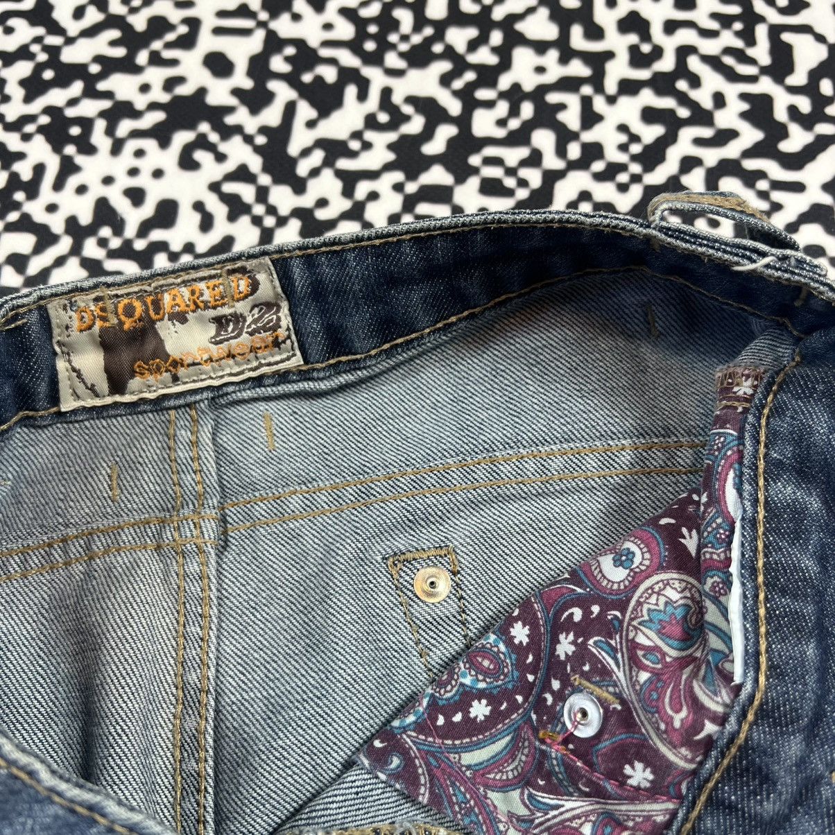 Dsquared2 Vintage 90s Dsquared 2 Luxury Denim Mini Skirt Y2K Style Size 26" / US 2 / IT 38 - 15 Thumbnail