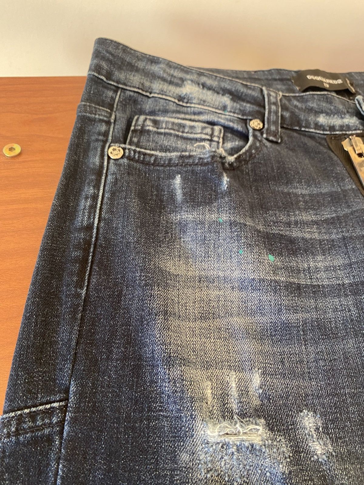 Dsquared2 Spray Paint DS2 Dark Blue Jeans Size US 29 - 3 Thumbnail