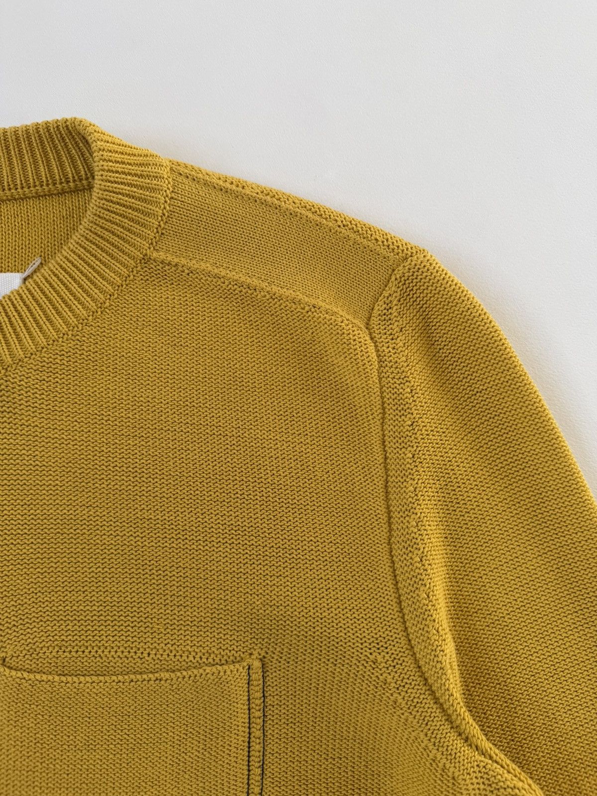 Maison Margiela Sample Mustard Cotton Textured Knit Sweater Size US M / EU 48-50 / 2 - 8 Thumbnail