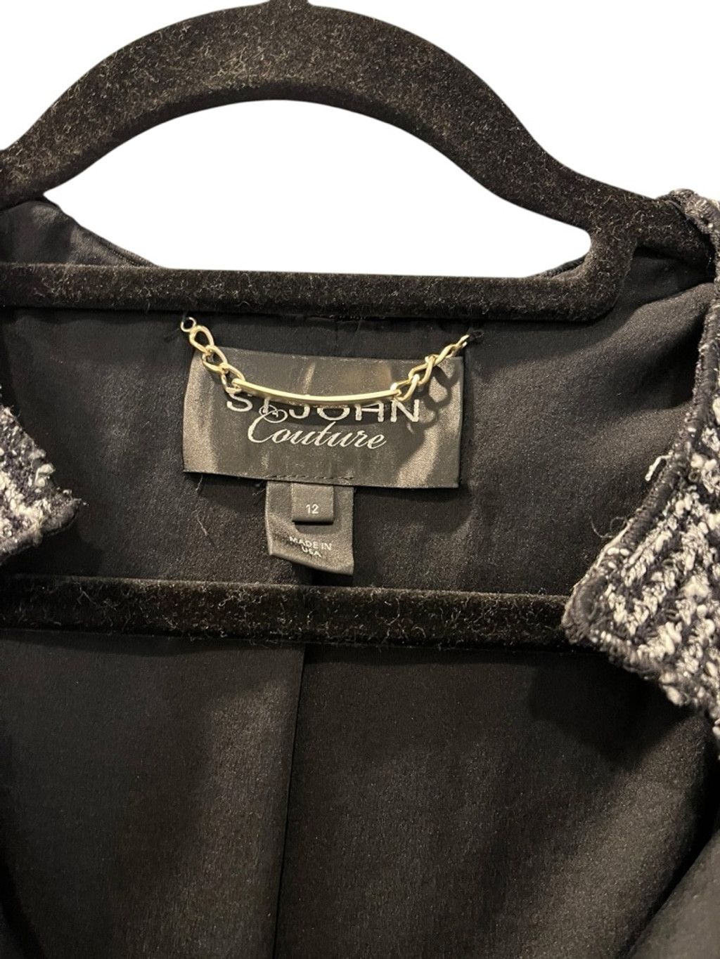 St. John St John Couture Herringbone Open Front Crop Jacket Knit 12 Size XL / US 12-14 / IT 48-50 - 2 Thumbnail