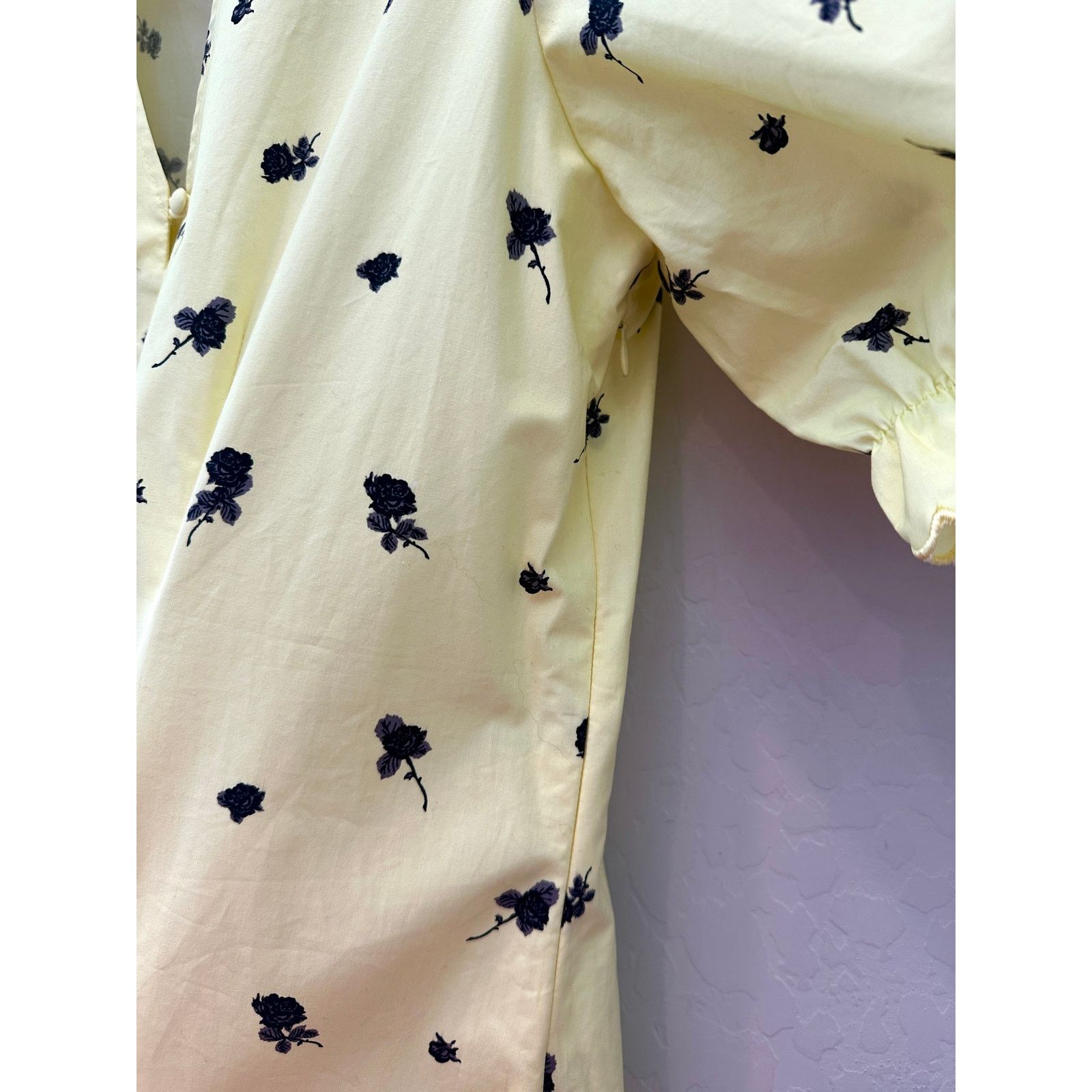 Free People FREE PEOPLE Tuva Yellow Floral Puff Sleeve Midi Dress Size M / US 6-8 / IT 42-44 - 5 Thumbnail