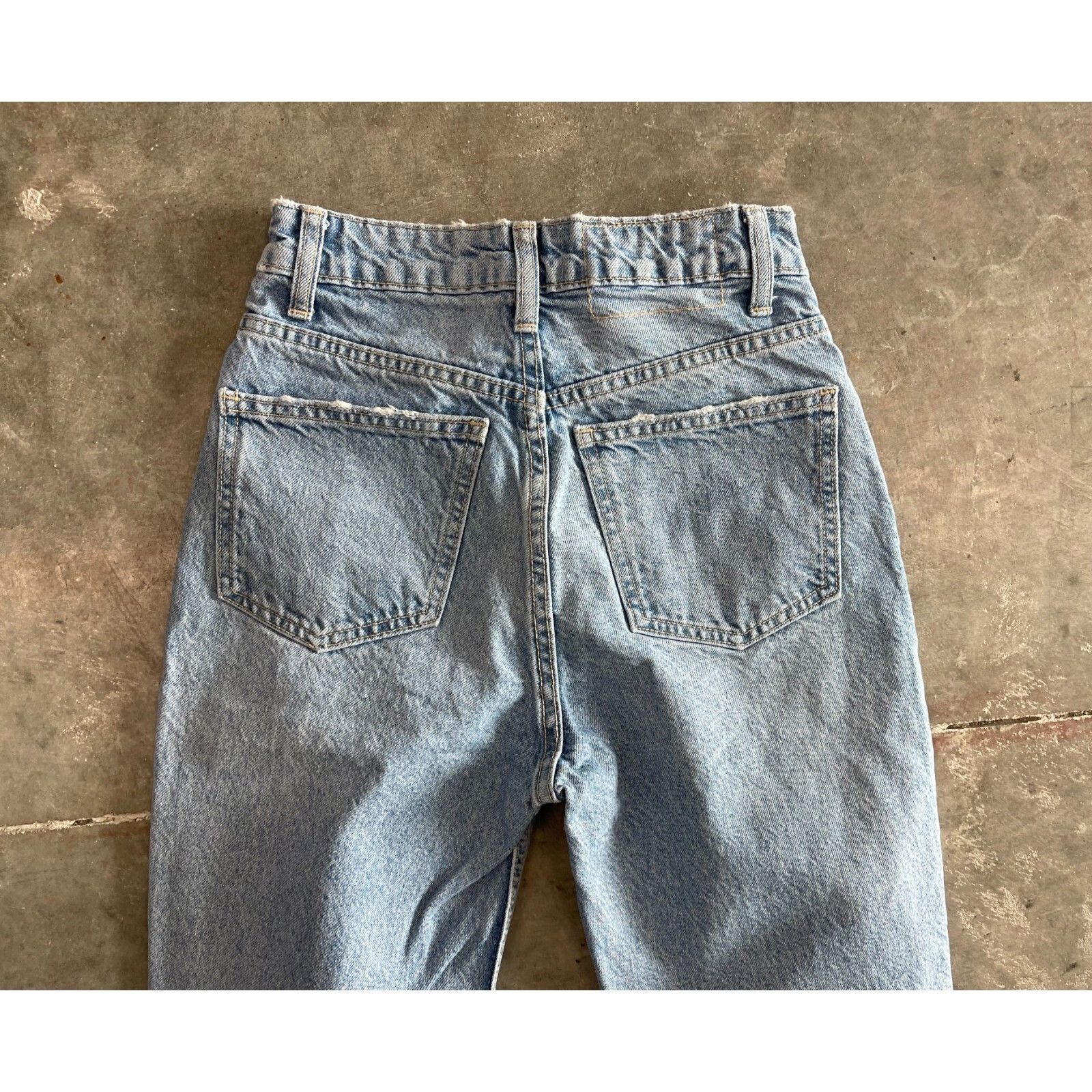 Zara VTG Y2K ZARA WOMENS SKINNY JEANS LIGHT BLUE STONE WASH DISTR Size 25" / US 0 / IT 36 - 9 Thumbnail
