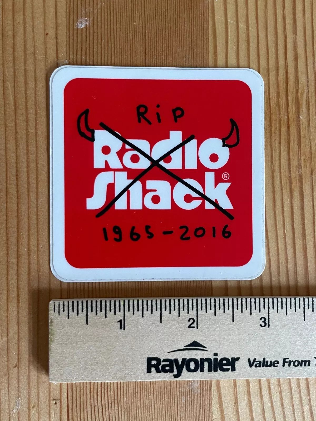 Tom Sachs Tom Sachs: "RIP Radio Shack" sticker, 2016, ~3" wide Size ONE SIZE - 3 Thumbnail