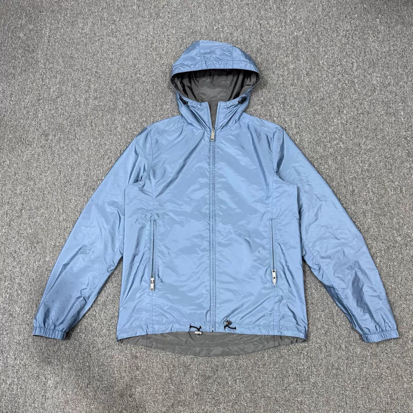 Prada Prada Gray-Blue Double-Sided Hem Logo Jacket 46 99 Size US S / EU 44-46 / 1 - 2 Thumbnail