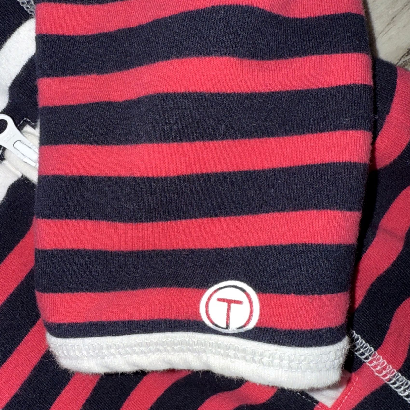 Talbots Talbots Full Zip Hoodie Women’s Size M Pink Black White Stripe Knit Top Shirt Hoodie Size M / US 6-8 / IT 42-44 - 4 Thumbnail