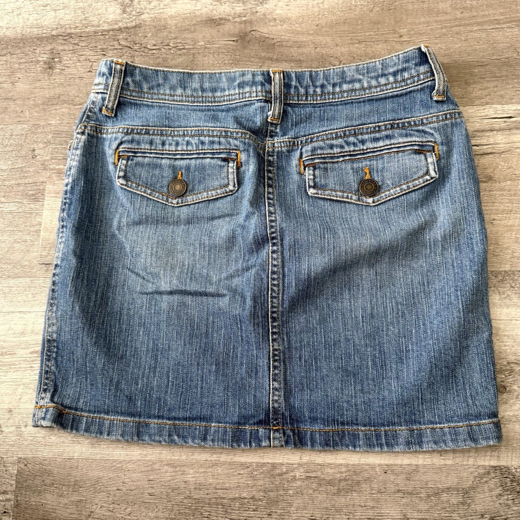 Vintage New York & Company Denim Skirt Womens Size 2 Blue Jean Mini Short Pockets Stretch, Machine Washable, Cotton Spandex, Casual Travel Size 26" / US 2 / IT 38 - 5 Thumbnail