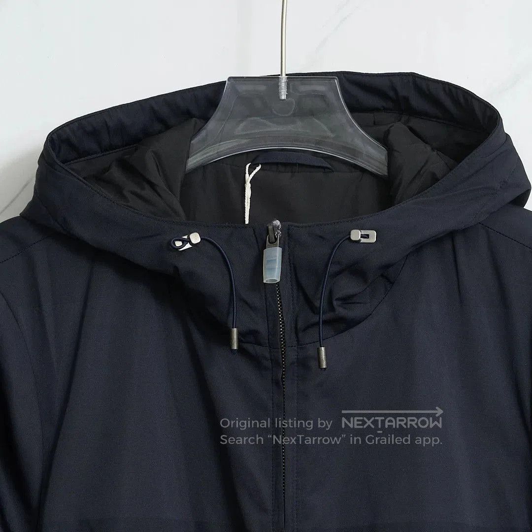 Ermenegildo Zegna ZEGNA Men's Navy Hooded Jacket. Size US M / EU 48-50 / 2 - 2 Thumbnail