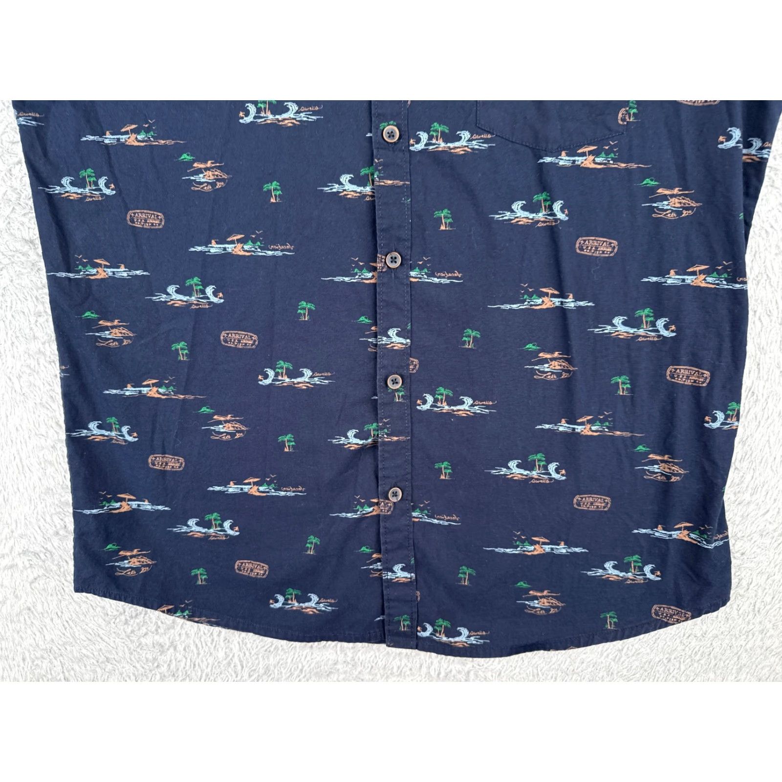 Nomad Nomad Shirt Men Large Blue Palm Surfer All Over Print Hawaiian 100% Cotton Mens Size US L / EU 52-54 / 3 - 5 Thumbnail