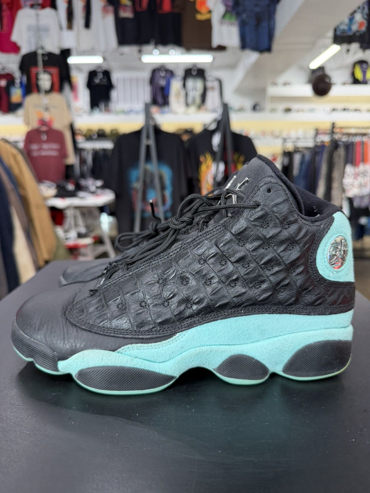 Jordan Brand Air Jordan 13 Black Island Green Size 5.5Y (2019) Size US 5.5 / EU 38 - 7 Thumbnail
