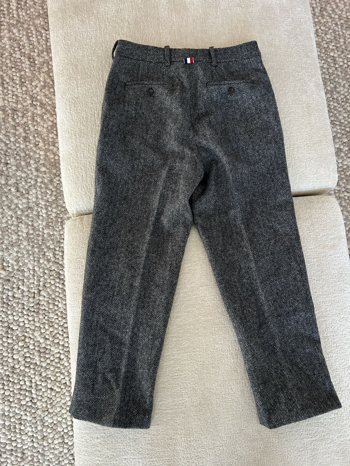 Thom Browne Early Thom Browne Gray Herringbone Flannel Trousers size 0 Size US 29 - 2 Thumbnail