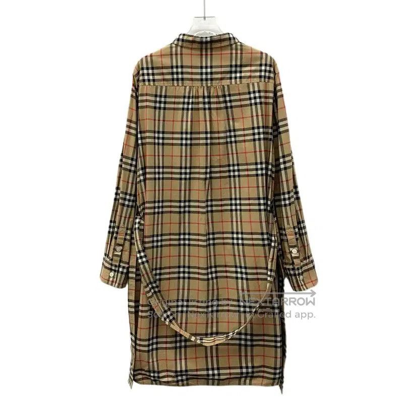 Burberry Burberry Brown Cotton Long Sleeve Dress. Size XL / US 12-14 / IT 48-50 - 2 Thumbnail