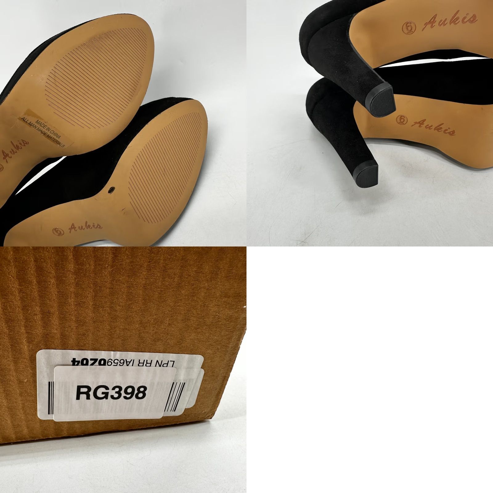Vintage Ankis Platform Pump Heels Black Women's Size 6 Suede Slip On Round Toe Shoes Pumps Stiletto Casual Classic Women Size US 4 / IT 34 - 8 Thumbnail