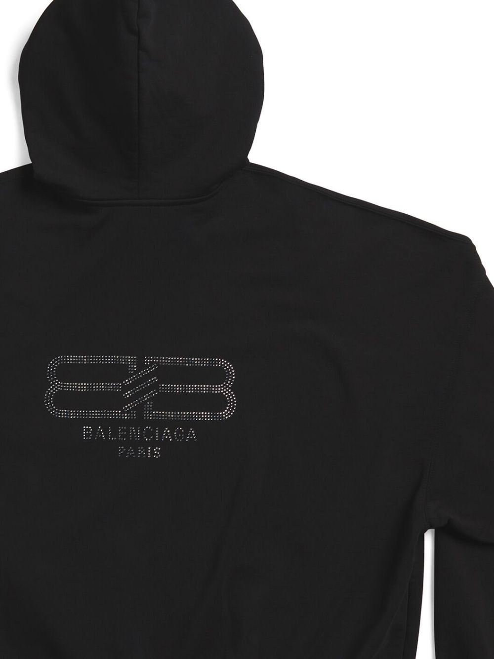 Balenciaga o1srvl11e0825 BB Paris Strass Hoodie Large Fit in Black Size XS / US 0-2 / IT 36-38 - 3 Thumbnail