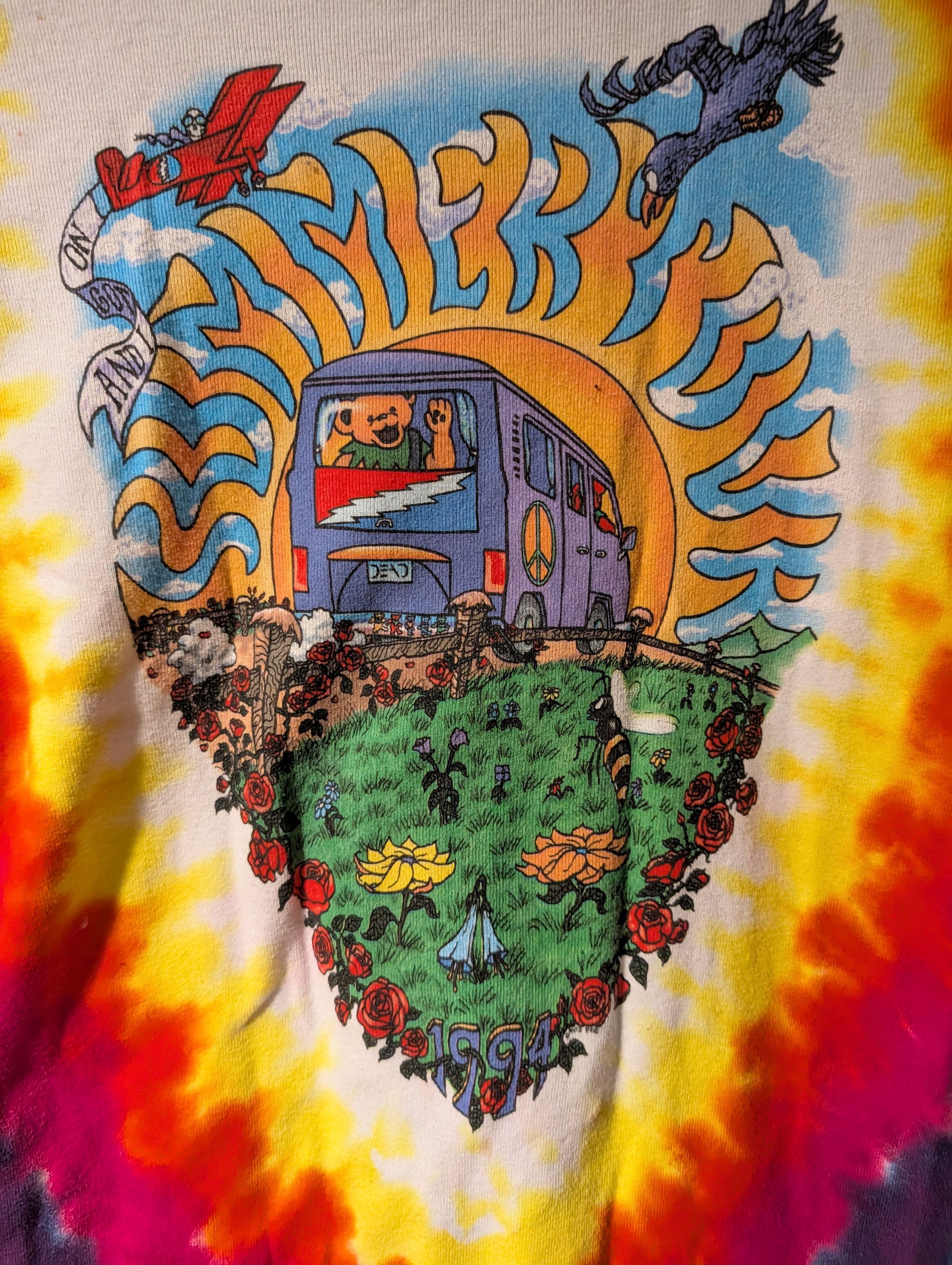 Grateful Dead × Liquid Blue Vintage 2000 Grateful Dead Dancing Bears Tie Dye T-Shirt Size M / US 6-8 / IT 42-44 - 7 Thumbnail