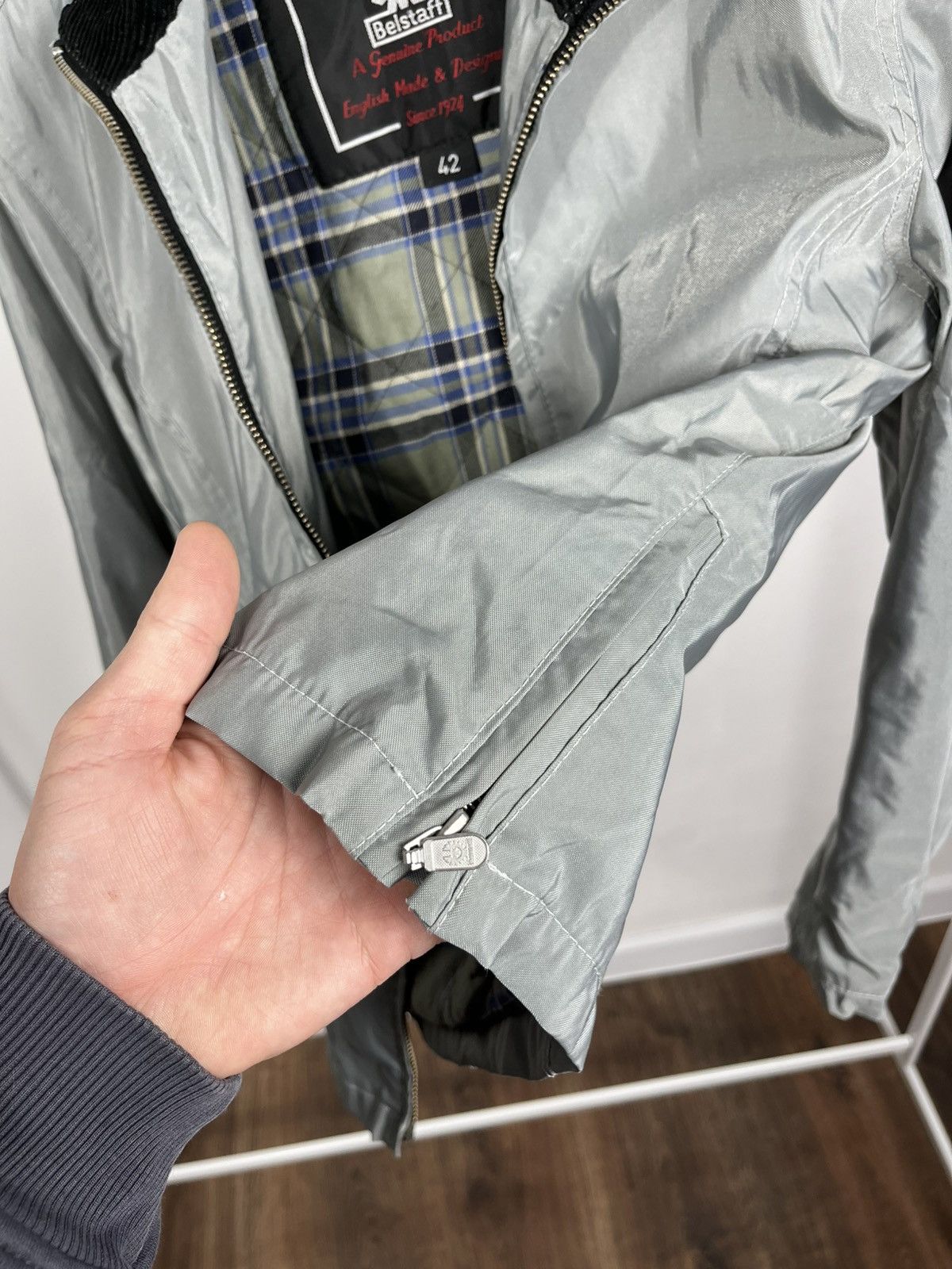 Belstaff Belstaff Nylon Jacket Grey Zip Up Plaid Lining Size 42 Women Size S / US 4 / IT 40 - 11 Thumbnail