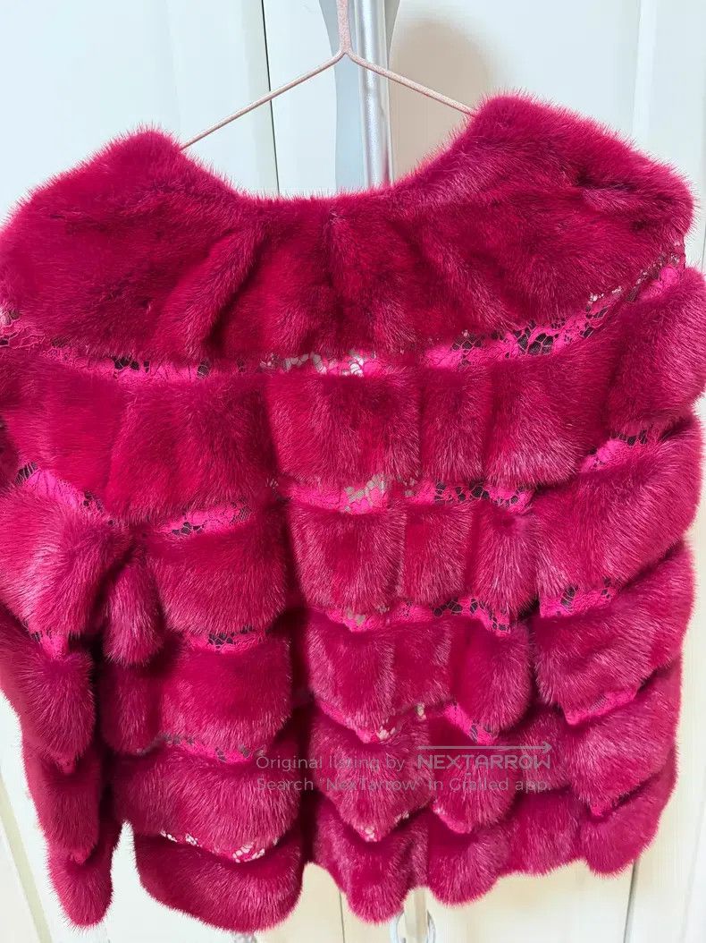 Valentino Valentino Lace mink coat coat date red Size XS / US 0-2 / IT 36-38 - 6 Thumbnail