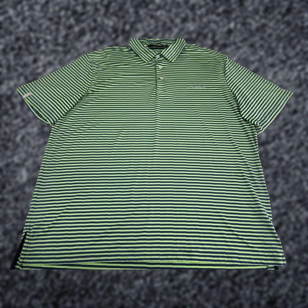 Ralph Lauren Ralph Lauren RLX Polo Golf Shirt Green/Blue Striped XL Mens Short Sleeve Polo Shirt Size US XL / EU 56 / 4 - 1 Thumbnail