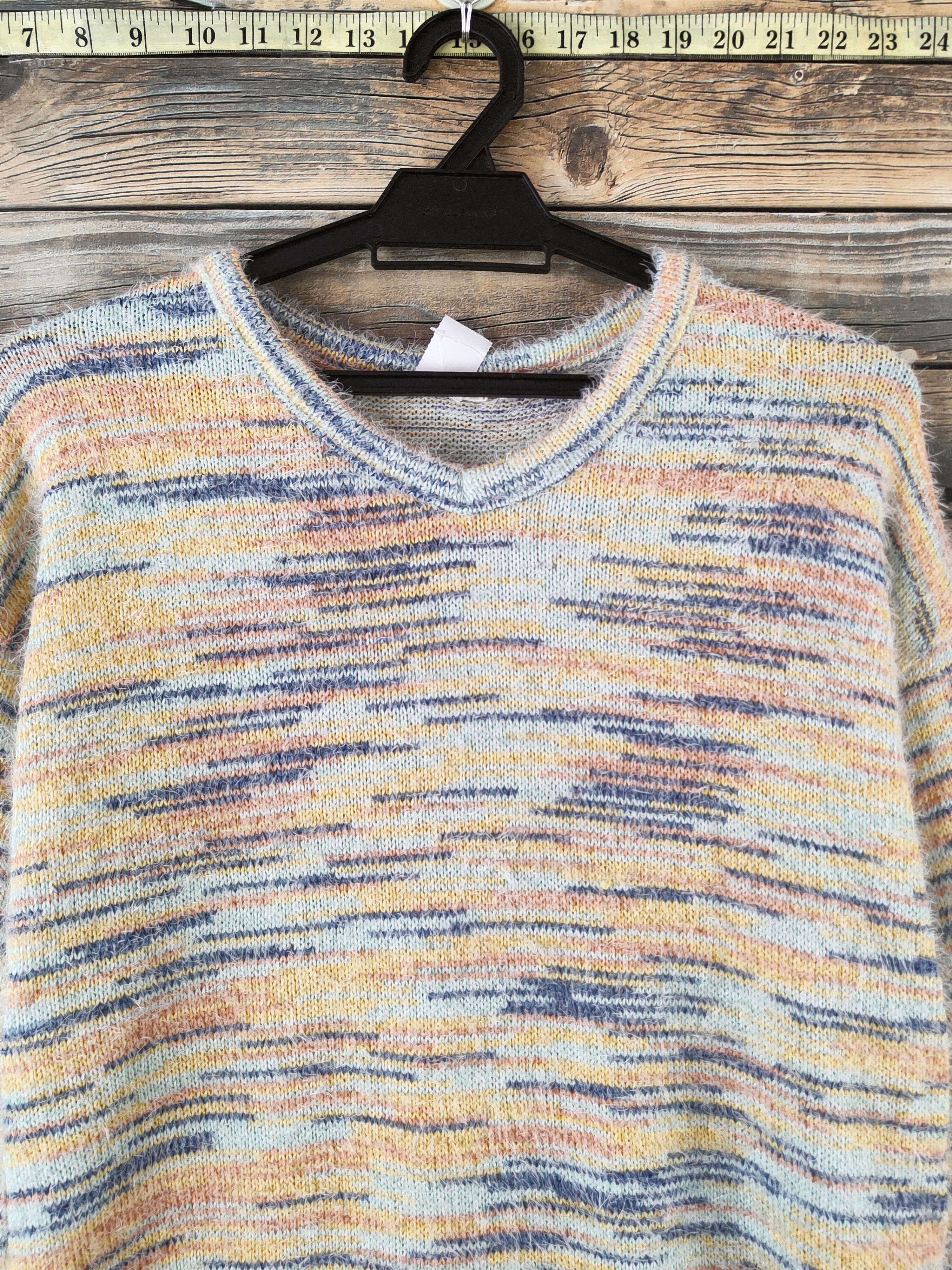 Japanese Brand DL Titicaca Orange Yellow Fur Mohair Knitwear #46-986 Size M / US 6-8 / IT 42-44 - 2 Thumbnail