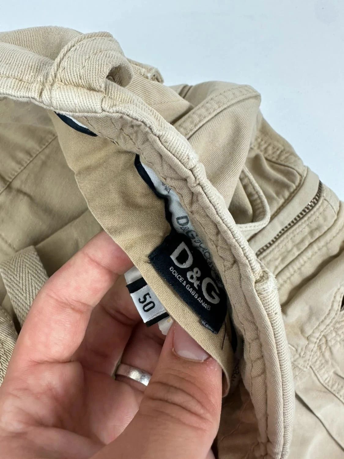 Dolce & Gabbana Dolce Gabbana SS2007 Beige Cargo Pants Plaque Baggy Size US 32 / EU 48 - 12 Thumbnail