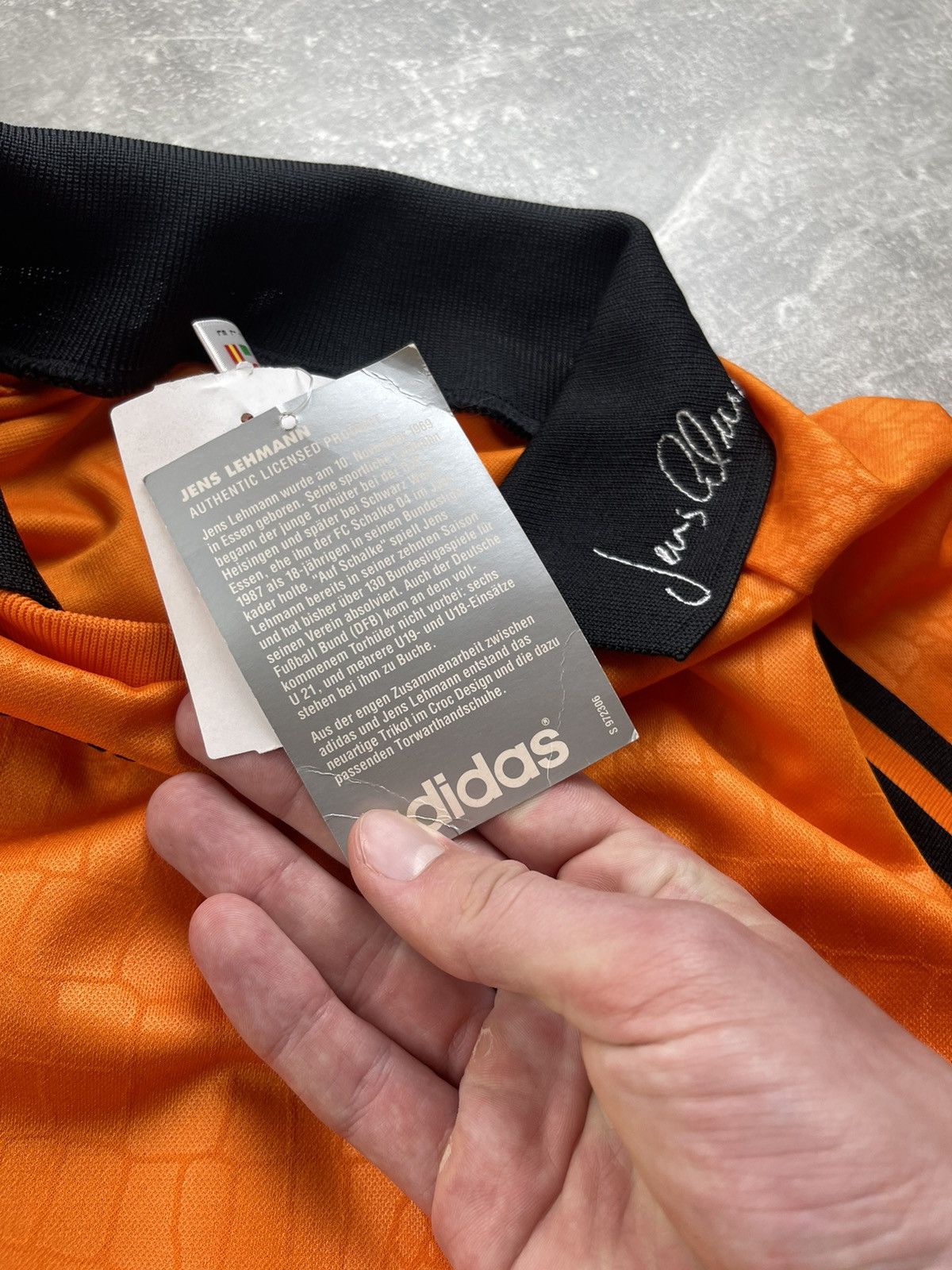Adidas × Vintage Vintage Adidas Jens Lehmann Goalkeeper Jersey 1 Orange Black Size US L / EU 52-54 / 3 - 13 Thumbnail