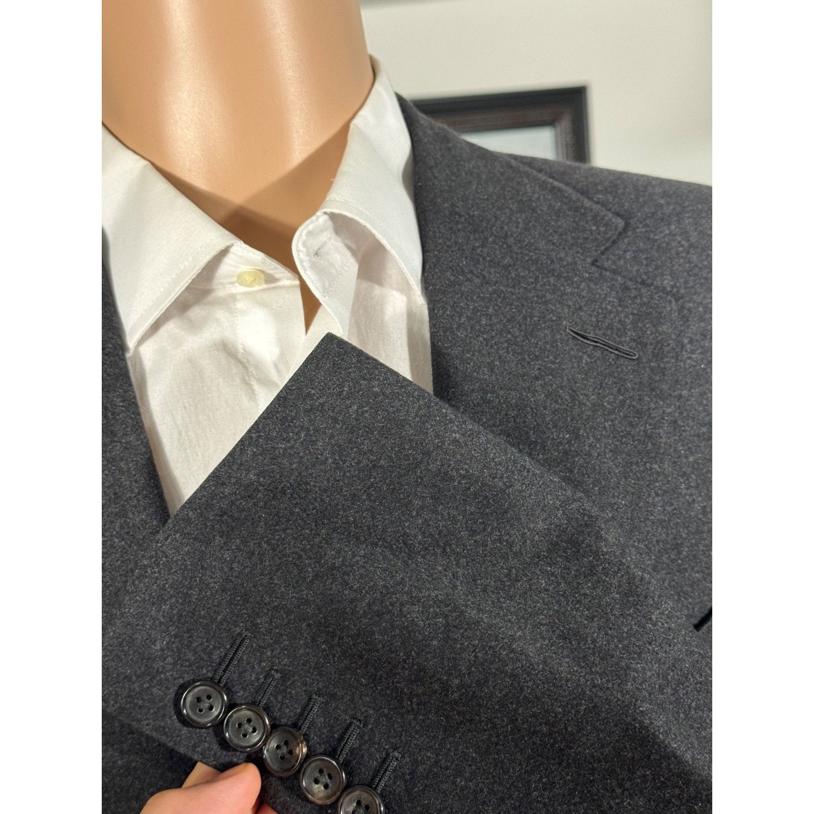 Tom Ford Tom Ford Charcoal Wool Cashmere Flannel Blazer Jacket 56 46 Size 46R - 8 Thumbnail