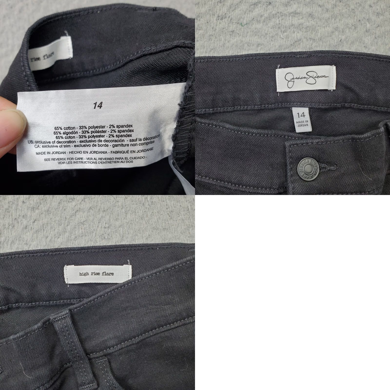 Jessica Simpson Jessica Simpson Jeans Womens 14 Black Denim Stretch Casual High Rise Flared Leg Jeans Womens 14 Black Denim Stretch Flared Leg Size 36" / US 14 / IT 50 - 8 Thumbnail