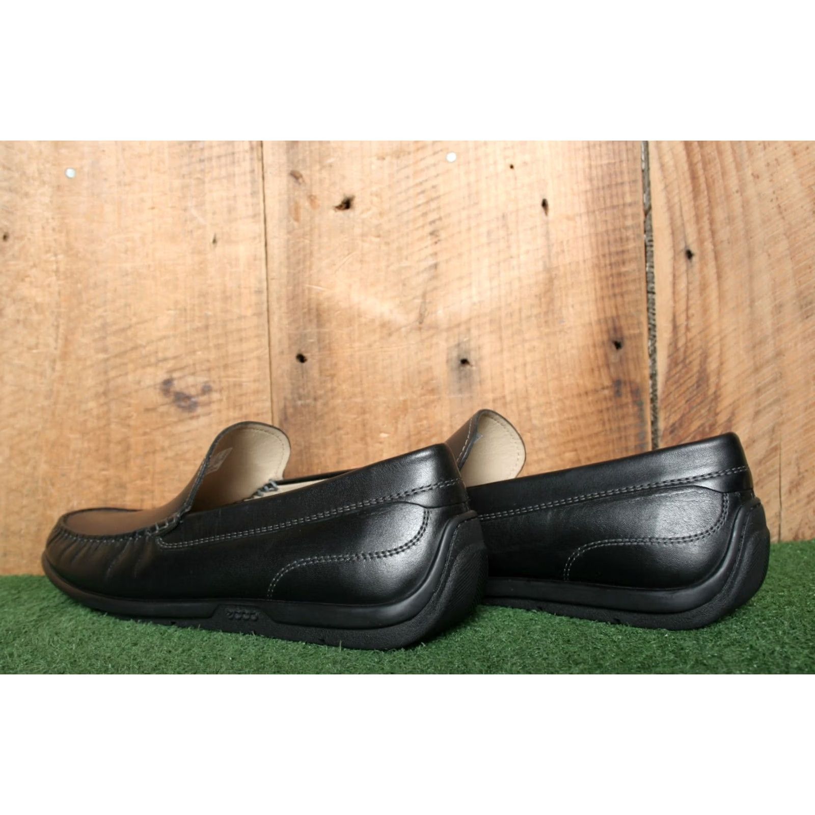 Ecco ECCO Classic Moc 2.0 Black Leather Loafers Men US 8-8.5 EU 42 Slip On Casual Size US 8.5 / EU 41-42 - 3 Thumbnail