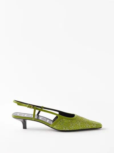 o1s1wg110125 Slingback Pumps in Green