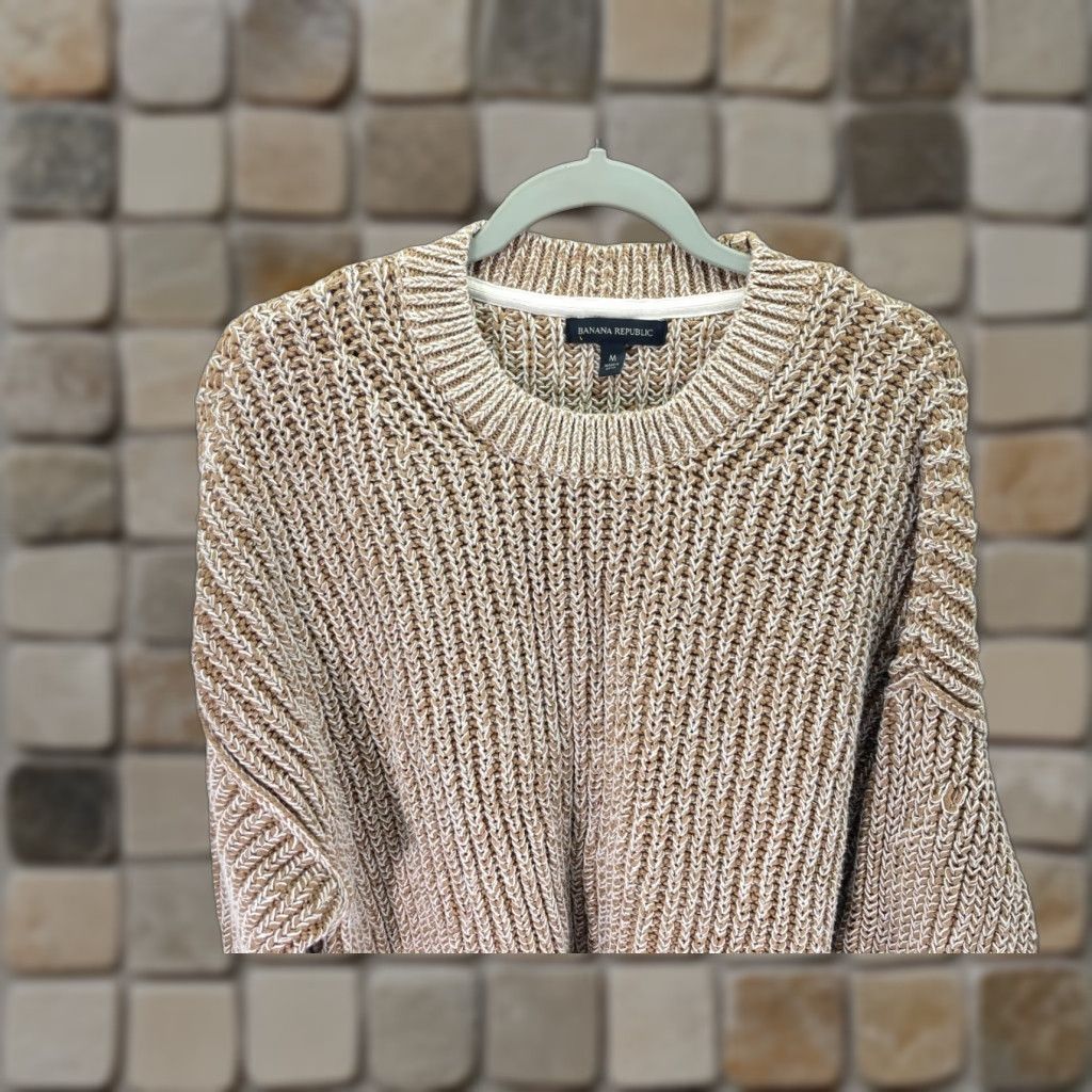 Banana Republic Banana Republic Sweater Womens M Brown Ribbed Knit Crew Neck Dolman Sleeve Size M / US 6-8 / IT 42-44 - 1 Thumbnail