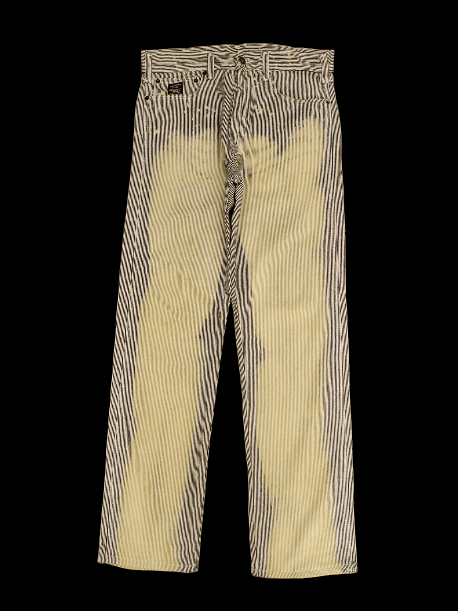 Pointer 1990s Pointer Hickory Striped Faded Distress Denim Pants Size US 32 / EU 48 - 1 Thumbnail