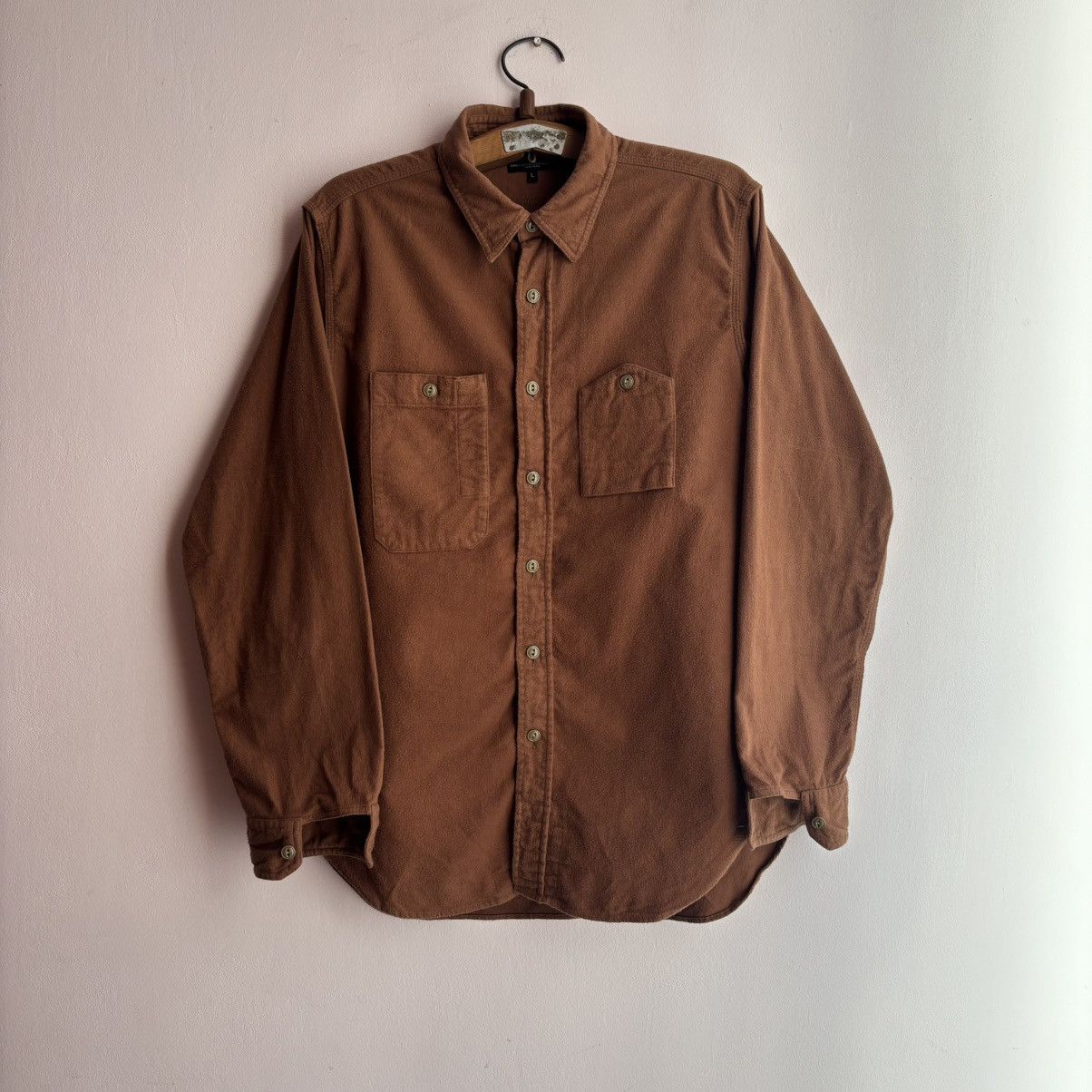 Engineered Garments Engineered Garments Work Shirt Solid Cotton Flannel Brown Size US L / EU 52-54 / 3 - 1 Thumbnail