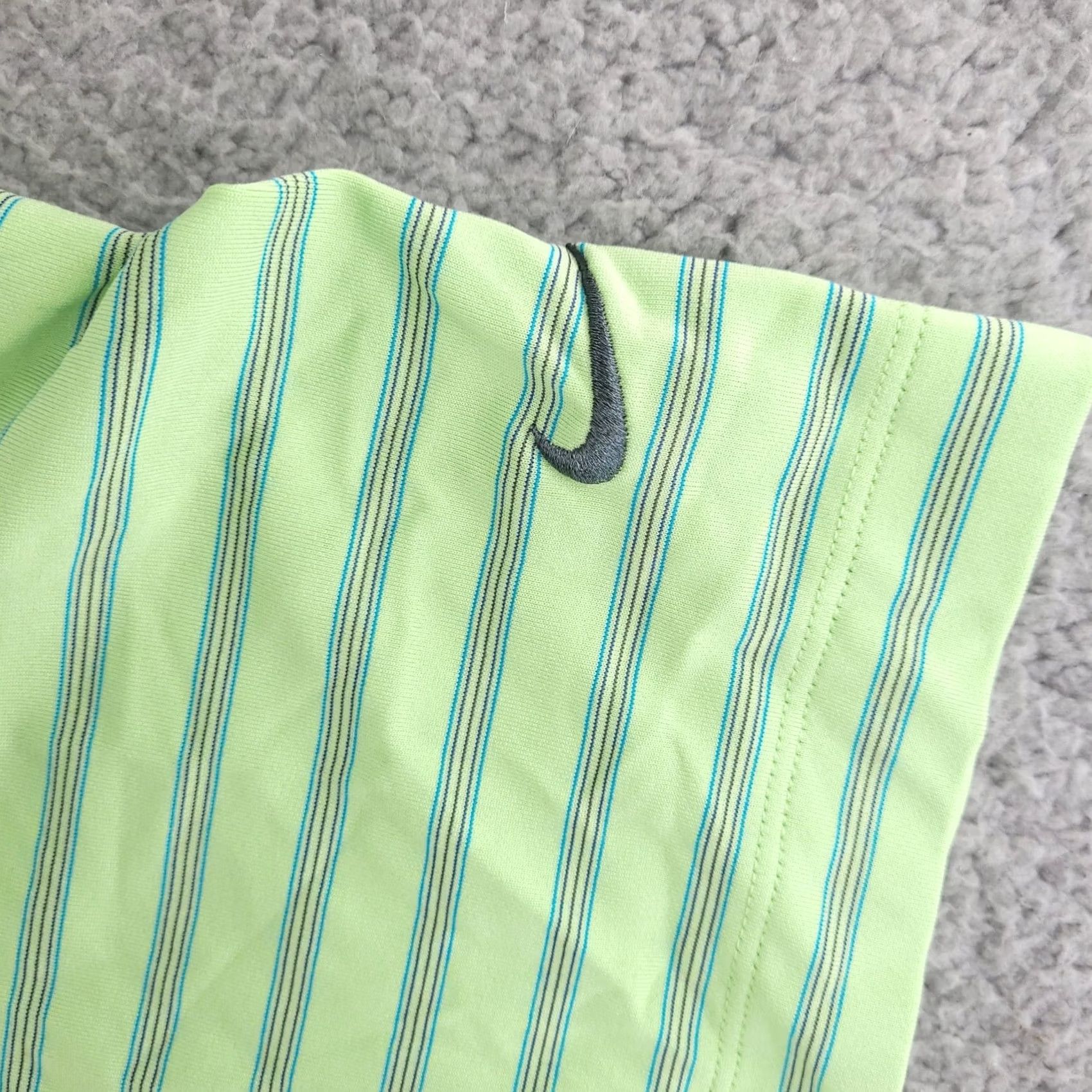 Nike Nike Golf Polo Shirt Mens Large Green Striped Short Sleeve Dri Fit Performance Size US L / EU 52-54 / 3 - 3 Thumbnail