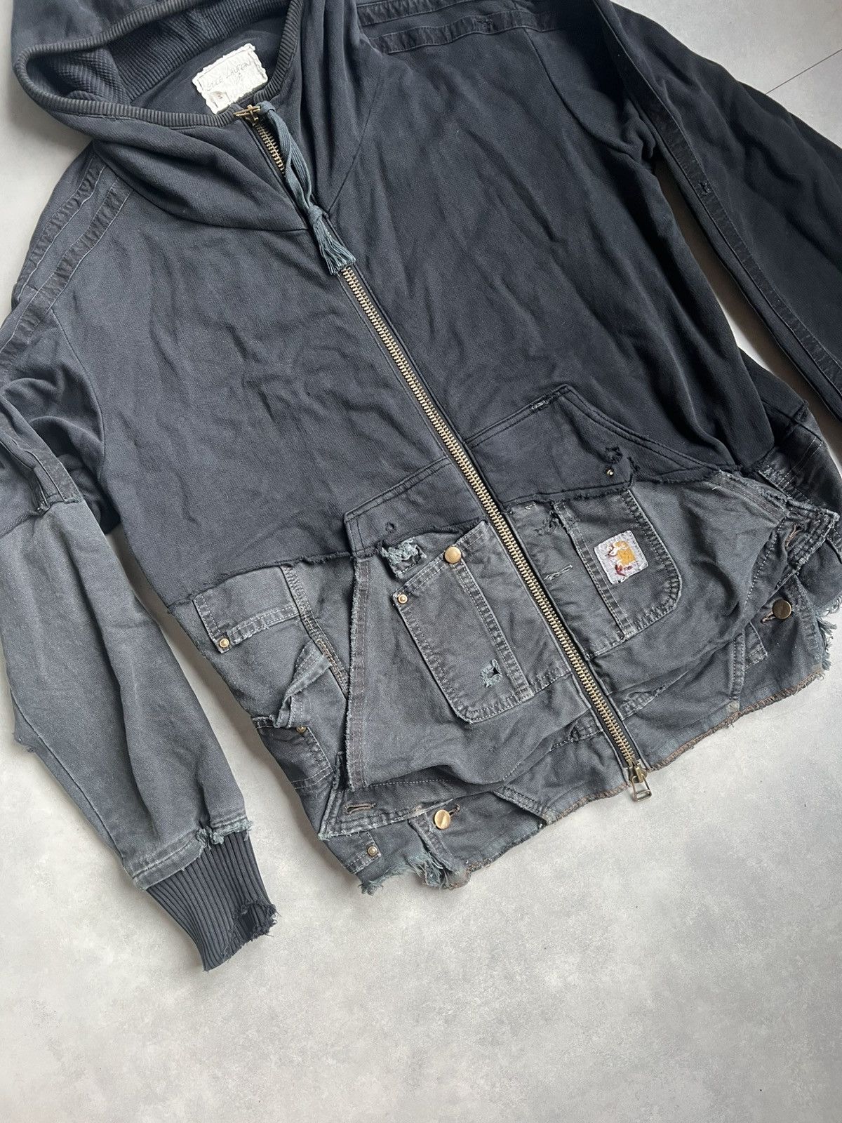 Greg Lauren Greg Lauren 50/50 Black Fleece Canvas High Tech Track Jacket Size US L / EU 52-54 / 3 - 2 Thumbnail