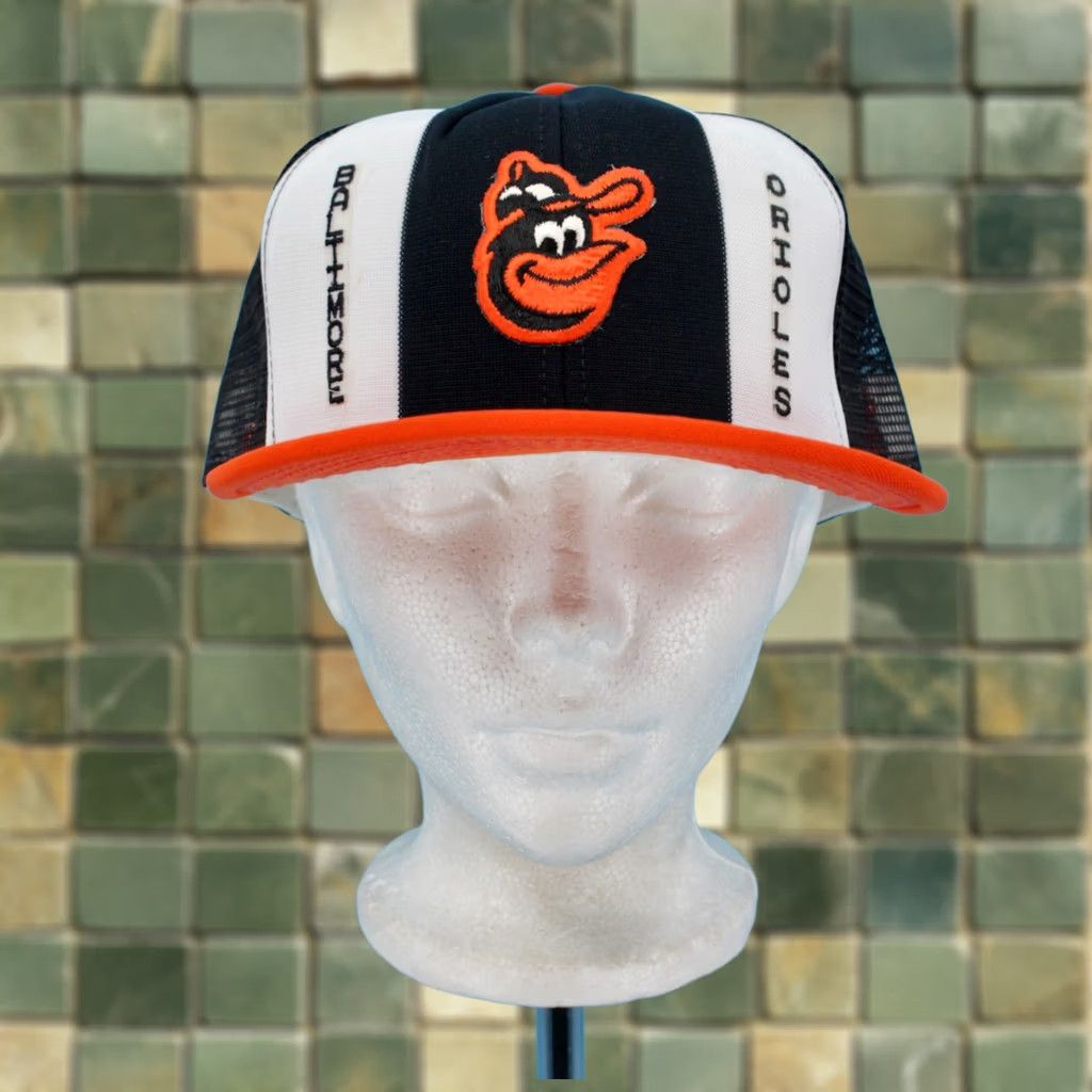 Vintage VINTAGE Baltimore Orioles Cap Hat Lucky Stripes AJD Snapback 1980s 1990s Black Adjustable Size ONE SIZE - 1 Thumbnail