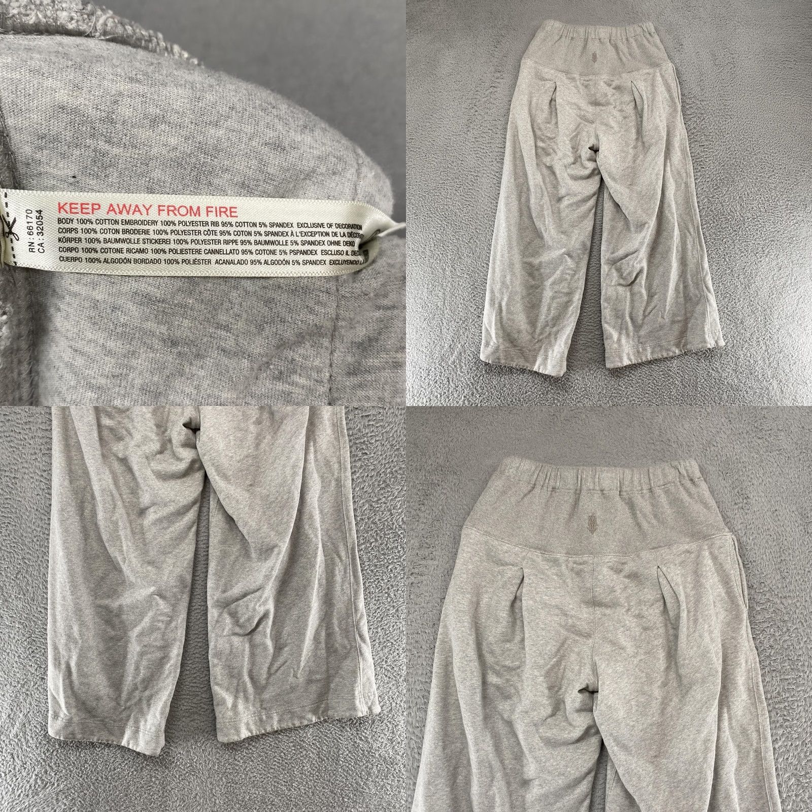 Free People FP Movement Siren Sweatpants Womens M Gray Wide-Leg Pleated Size 32" / US 10 / IT 46 - 8 Thumbnail