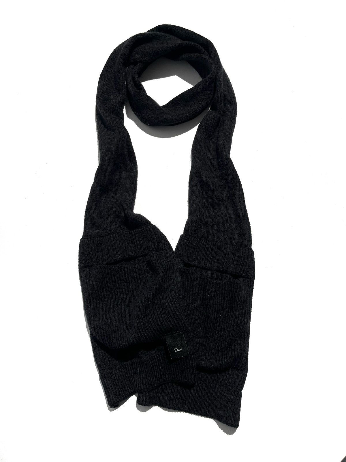 Dior Dior Homme Black Knitted Pocket Scarf Size ONE SIZE - 2 Thumbnail