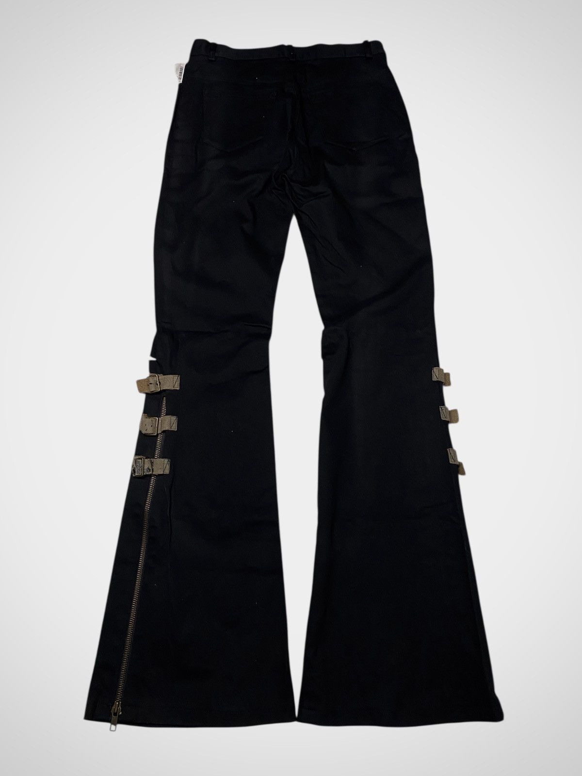 Le Grande Bleu (L.G.B.) Archive Black Peace Now Zip Bondage Flared Pants Size US 26 / EU 42 - 6 Thumbnail