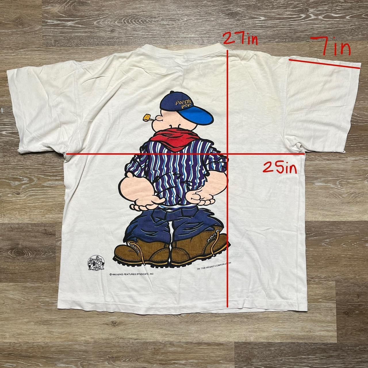 Vintage 1993 gangsta popeye single stitch tee Size US XL / EU 56 / 4 - 2 Thumbnail