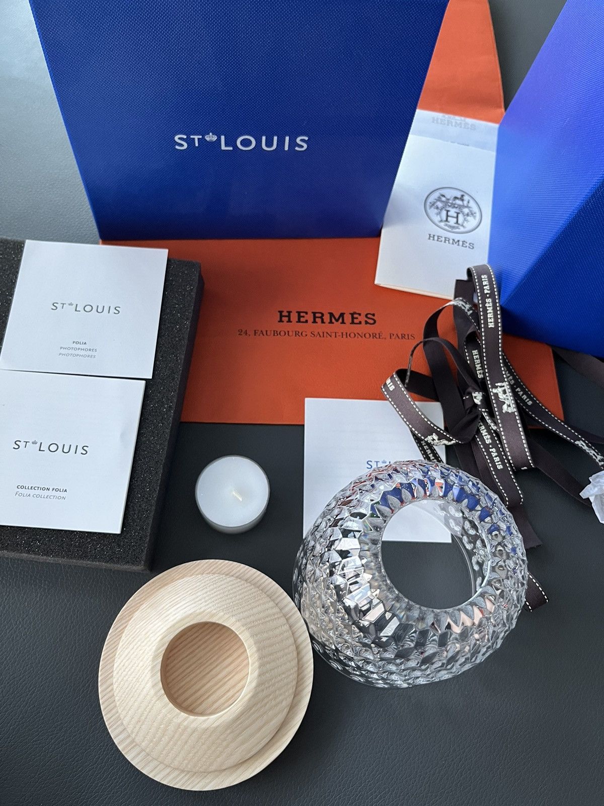 Hermes Rare Hermes St Louis Brand New Crystal Candle Holder Lamp Size ONE SIZE - 16 Thumbnail