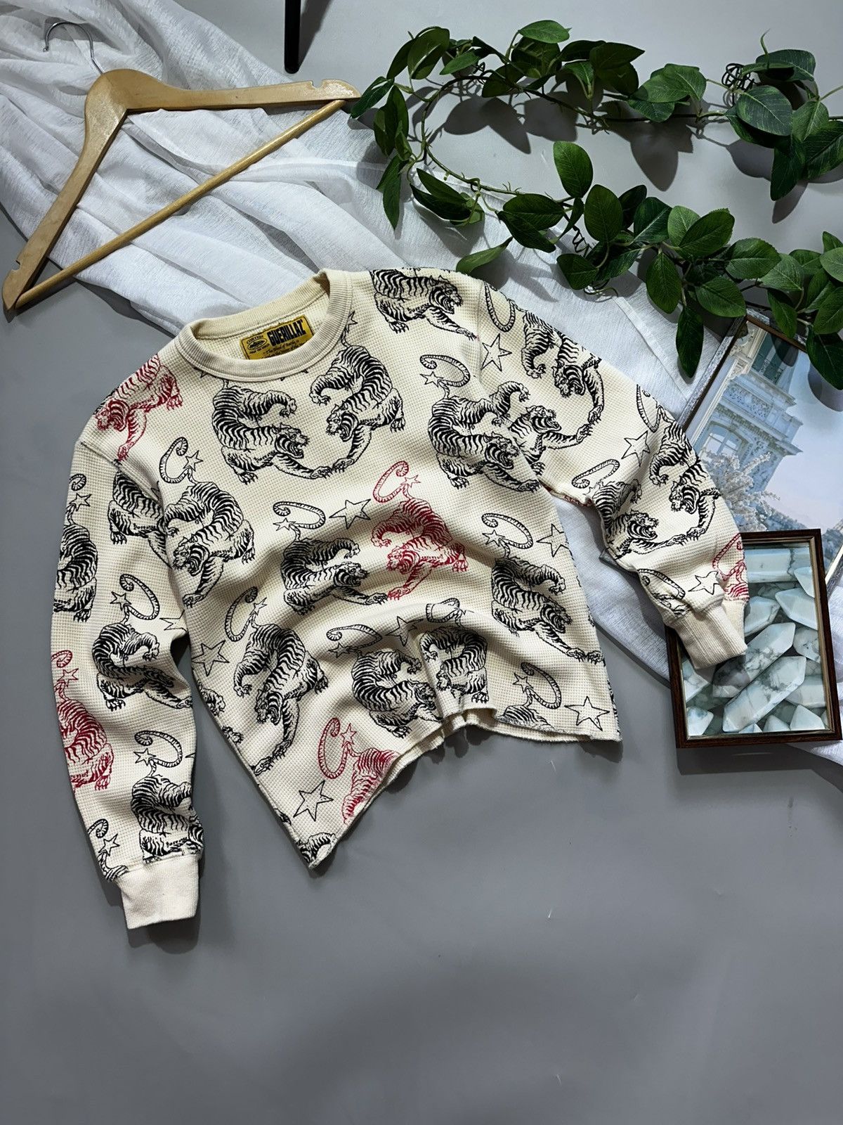 Corteiz Corteiz RTW Guerillaz Tiger All-over Print Waffle Knit Long Size S / US 4 / IT 40 - 1 Thumbnail