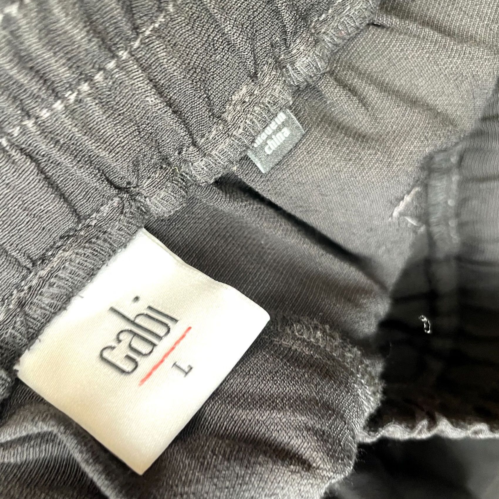 Vintage Cabi Pants Womens Large Black Cafe Lounger Wide Leg Elastic Waist Relaxed Flaw Size 24" / US 00 / IT 34 - 3 Thumbnail
