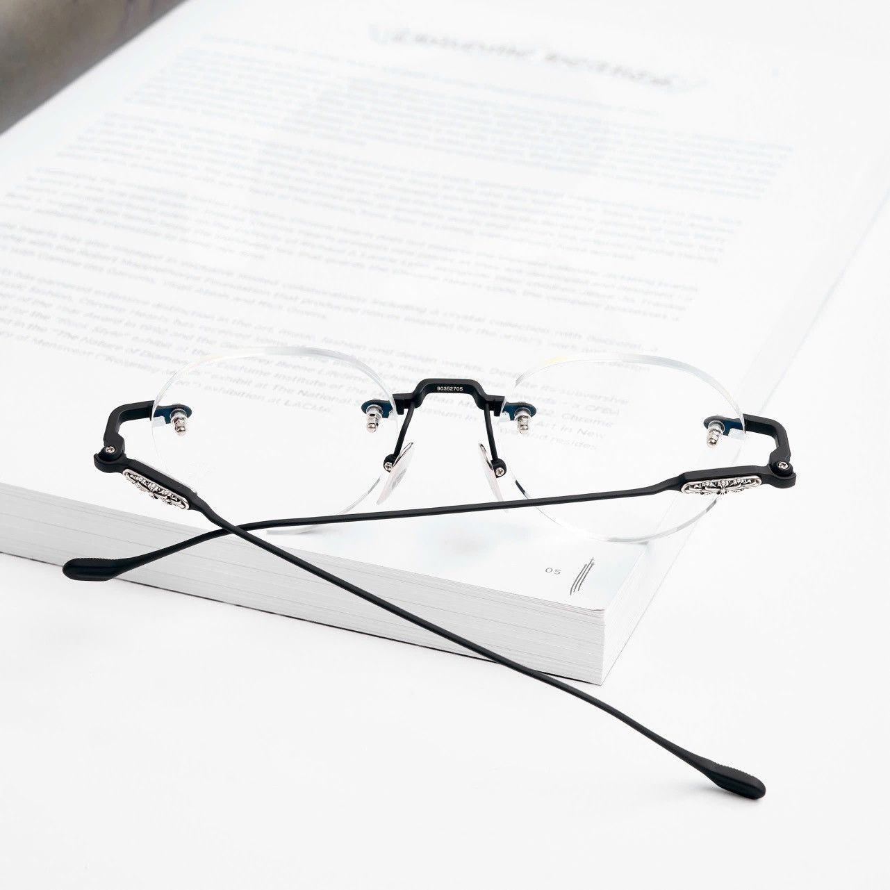 Chrome Hearts CHROME HEARTS SOFFFFFFFFERS I MATTE BLACK/SHINY SILVER GLASSES Size ONE SIZE - 7 Thumbnail