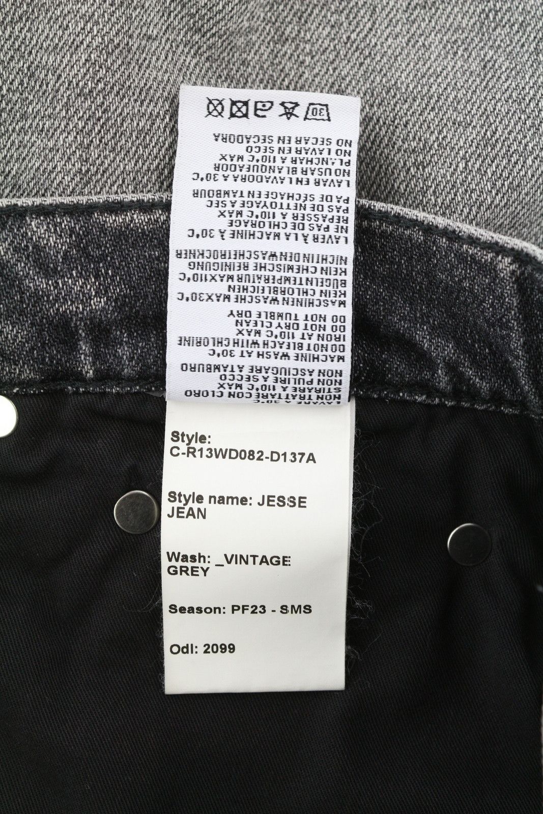 R13 JESSE 27 Vintage Grey Wide Drop Crotch Faded 85461 Size 27" / US 4 / IT 40 - 11 Thumbnail